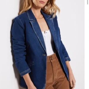 Evereve Women's Blue Denim Blazer